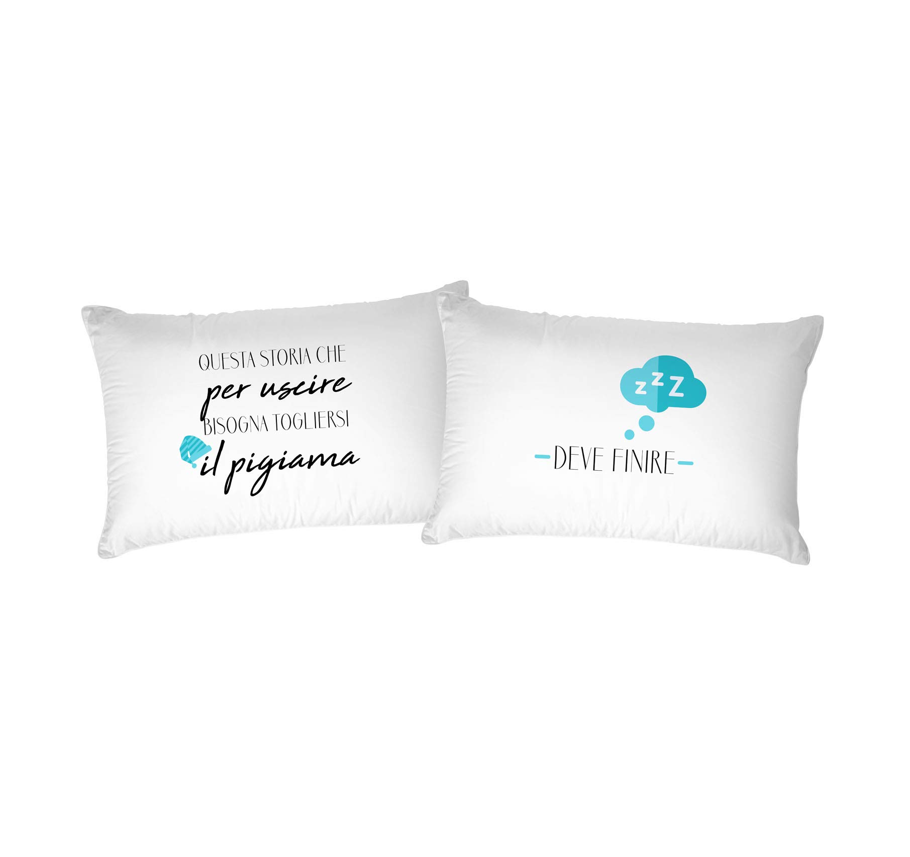Italian Bed Linen Pair of Pillowcases Digital Print, PRINTED-35, 52 x 82 cm