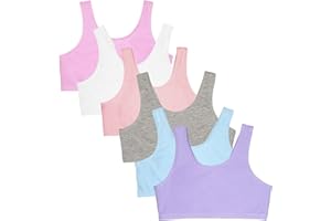 Fruit of The Loom Girls Multi Pack Cotton Built -Up Stretch Sports Bra Available in 6 Packs!