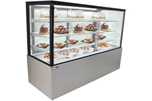 PEAKCOLD Refrigerated Glass Bakery Display Case; Floor Standing Cake Showcase with 3 Shelves; 71" W