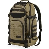 HIGHLAND TACTICAL Foxtrot 38L Large Tactical Backpack for Men &amp; Women, Durable Hiking Travel Laptop Backpack with Organizer Pockets, MOLLE Daypack with Waist Belt for Everyday Carry, Camping, Work