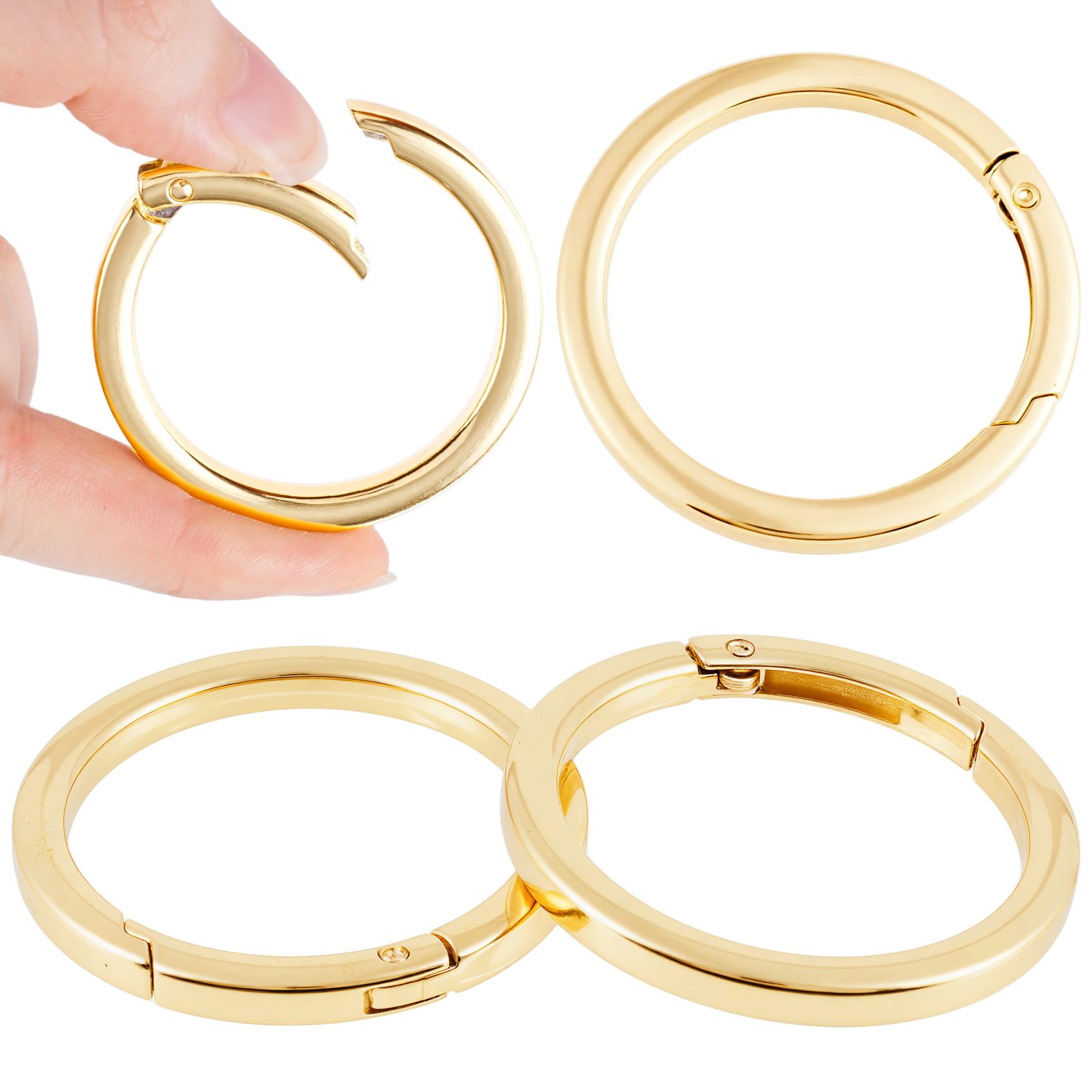 Photo 1 of ***SIMILAR ITEM*******3 PIECES****Winsyison 4pcs Snap Spring Buckles, Round Spring Flat Wire Keyring, Zinc Alloy Buckles Carabiner for Keychain Handbag Purse Dog Collars Leashes Lanyard DIY Crafts- Gold