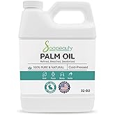 Soapeauty Palm Oil RBD – 100% Pure, Cold-Pressed, Non-Hydrogenated & Sustainable for DIY Soap, Creams & Lotions – Rich in Vitamin E – 32 fl oz