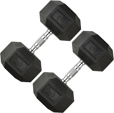 Fashion Thirsty Northern Hex Dumbbell Set Rubber Weights 2.5kg-30kg Pairs