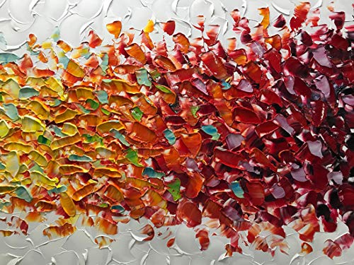 Amei Art Paintings,24x60Inch 3D Hand-Painted Colorful Abstract Frameless Canvas Paintings Contemporary Artwork Simple Modern Home Decor Wall Art Large Oil Painting