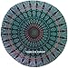 Third Eye Export Boho Room Decor Aesthetic: Vintage Indie Blue 32 Inches Indian Mandala Round Pillows Meditation Cushion Cover, Perfect for Cottagecore Hippie Room Decor (Blue 1)