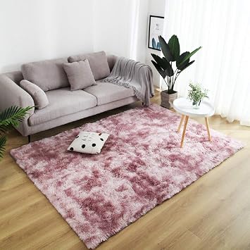 Blivener Pluschteppich Tie Dye Allmahlicher Teppiche Hochflor