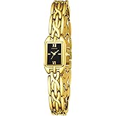 JIANDUN Vintage Petite Rectangular Womens Bracelet Watch, Adjustable Strap, Lady Watch Waterproof Design