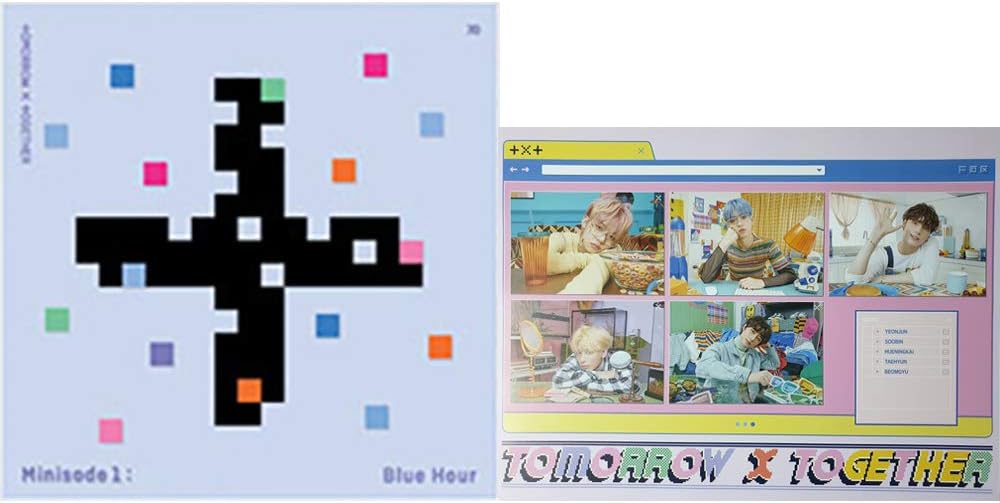 TXT TOMORROW X TOGETHER Minisode1 : Blue Hour Album (R Version) CD+Poster+Photobook+Paper Sticker+Lyric Paper+Behind Book+Photocard+Postcard+(Extra 4 Photocards)