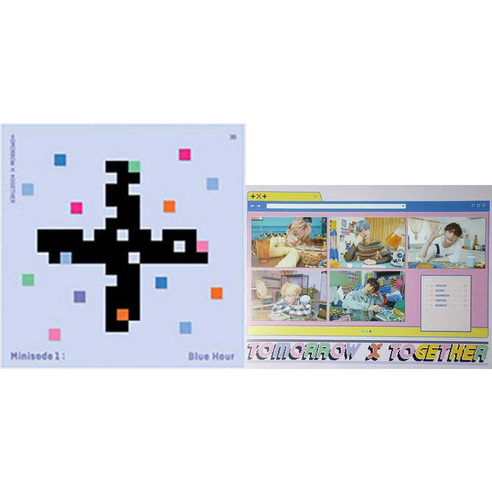 TXT TOMORROW X TOGETHER Minisode1 : Blue Hour Album (R Version) CD+Poster+Photobook+Paper Sticker+Lyric Paper+Behind Book+Photocard+Postcard+(Extra 4 Photocards)