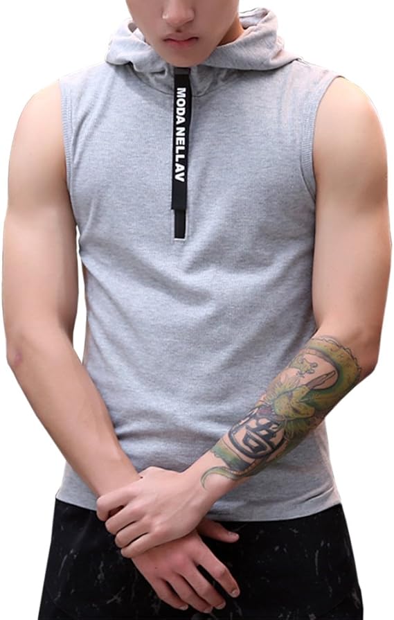 Amazon Co Jp スポーツウェア パーカー メンズ タイト Tシャツ フィットネス バック スウェット ノースリーブ個性 潮流 快適 服 ファッション小物