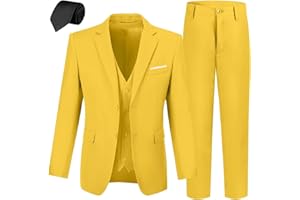 LOPEN STU Boys' Suit Kids Formal Tuxedo Suits for Boys Wedding Outfits Dress Vest Pants Suspenders Set Adjustable Waist