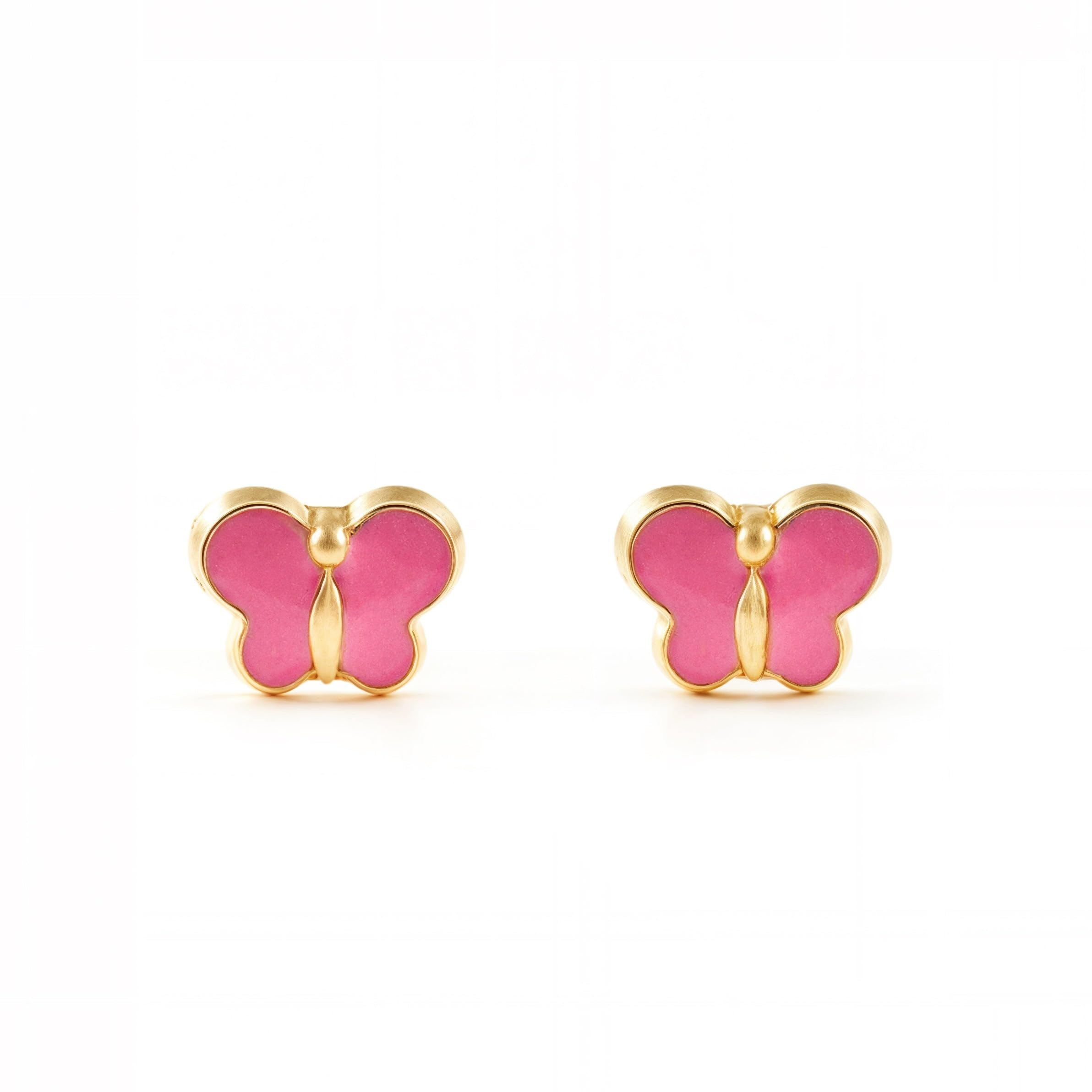 9ct Yellow Gold butterfly Children's Earrings