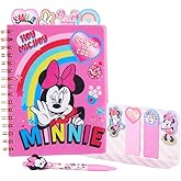 Disney Minnie Mouse Tab Journal Spiral Notebook, Ballpoint Pen, Sticky Tabs, 96 Lined Pages, Pink