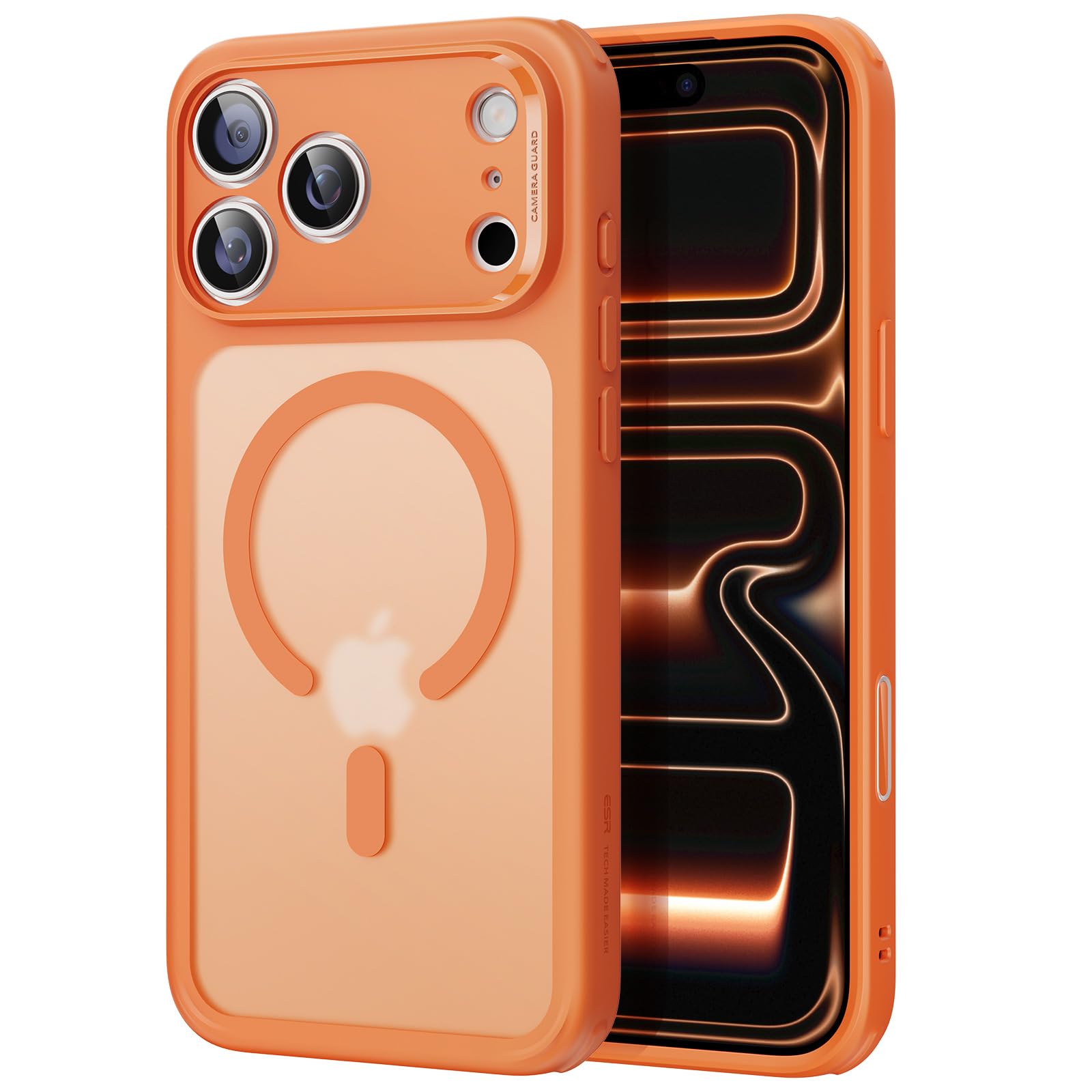 Photo 1 of ESR for iPhone 17 Pro Case, Camera Control, Compatible with MagSafe, Shockproof Military-Grade Protection, Magnetic Phone Case for iPhone 17 Pro, Classic Hybrid Case, Frosted Orange