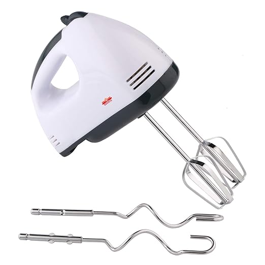 BMS Lifestyle Electric Hand Mixer With Stainless Steel Attachments, 7 -Speed, Includes; Beaters,