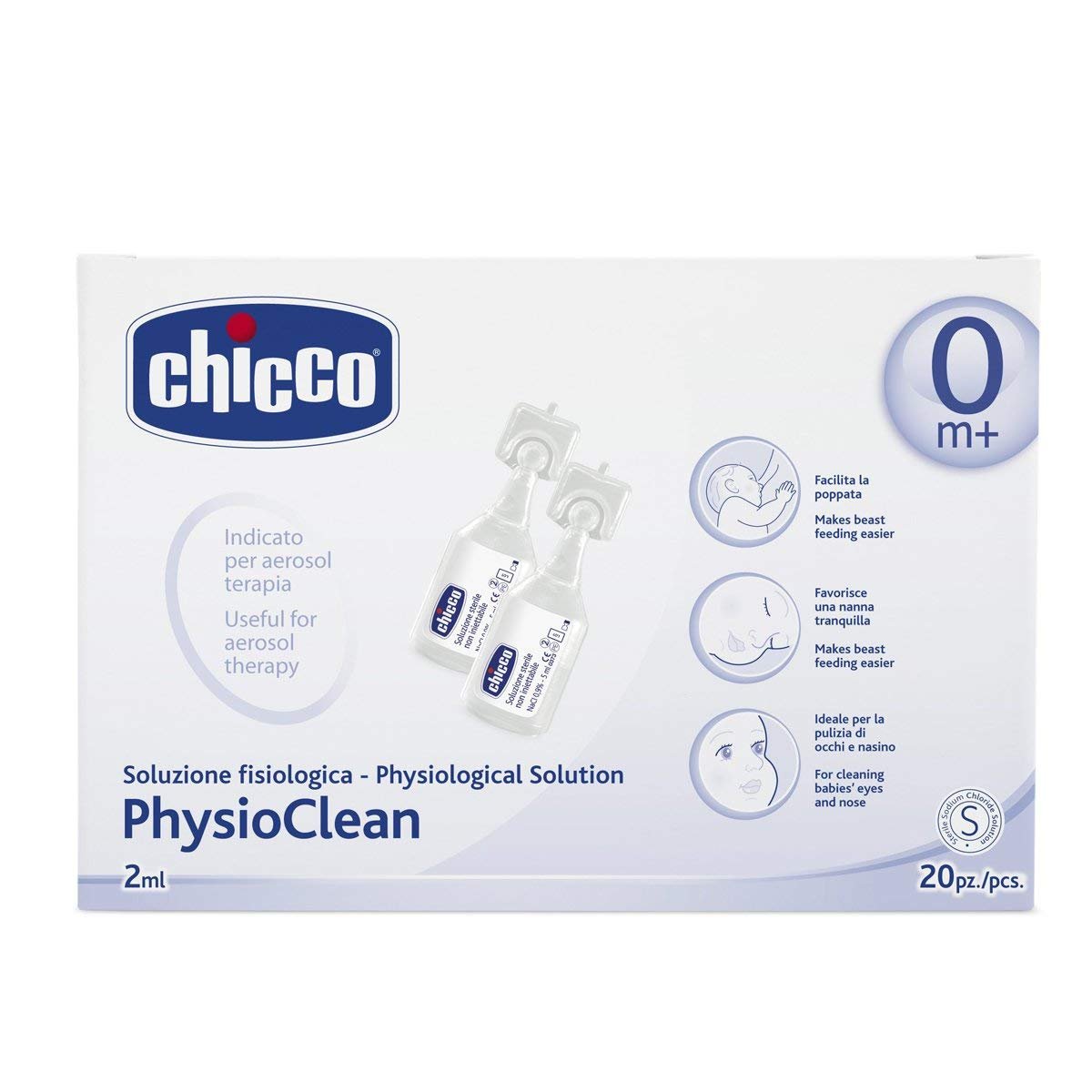 Chicco Physio Clean – Physiological Serum, 2 ml, Pack of 20