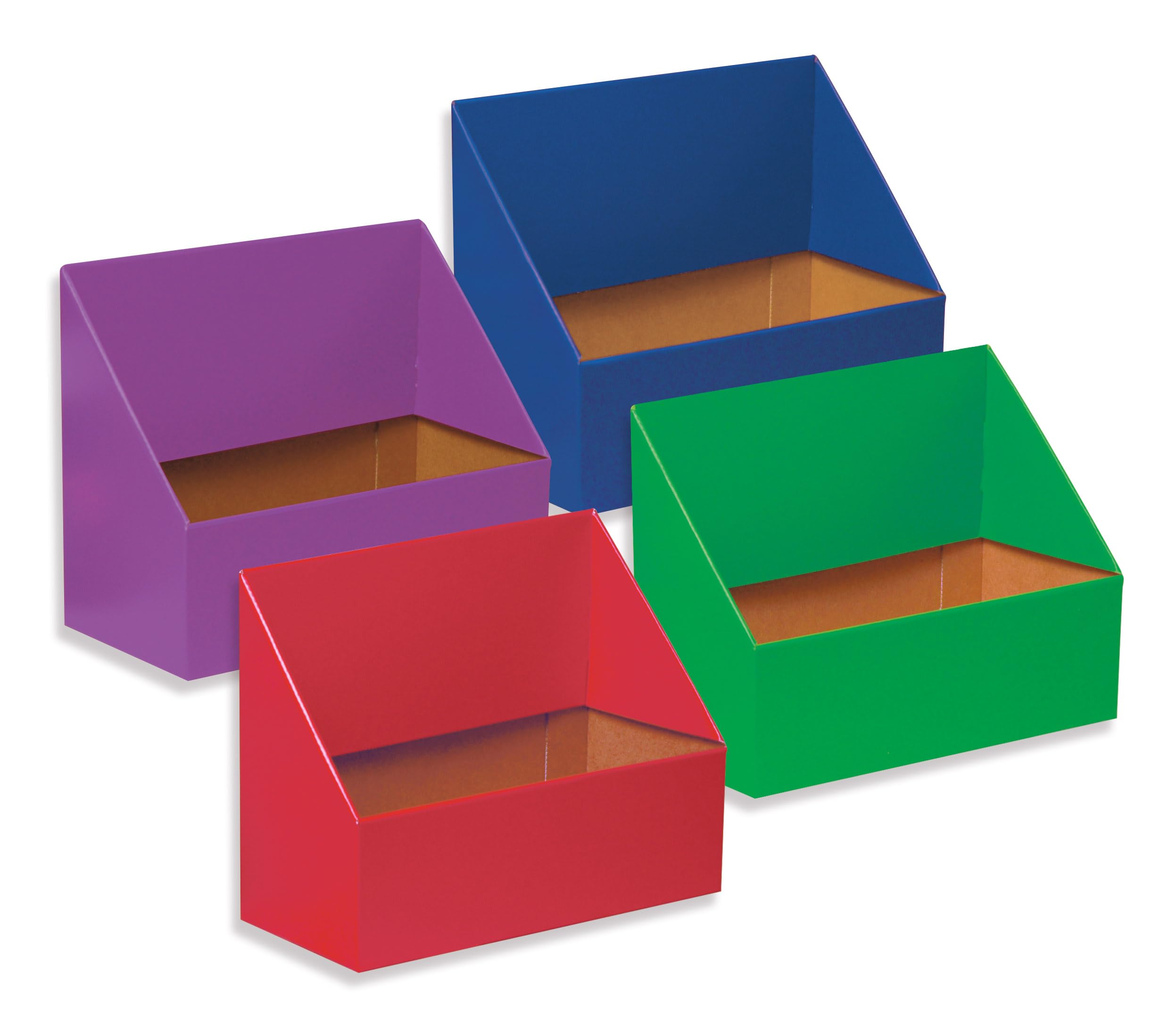 Classroom Keepers Folder Holder Assortment, Assorted Colors, 9-3/4"H x 12" W x 5-3/4"D, 4 Pieces, red, Green, Blue, and Purple