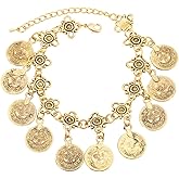 Adjustable Charming Bohemian Coins Bracelet Summer Boho Tassel Barefoot Beach Foot Chain Anklet Fashion Jewelry for Women