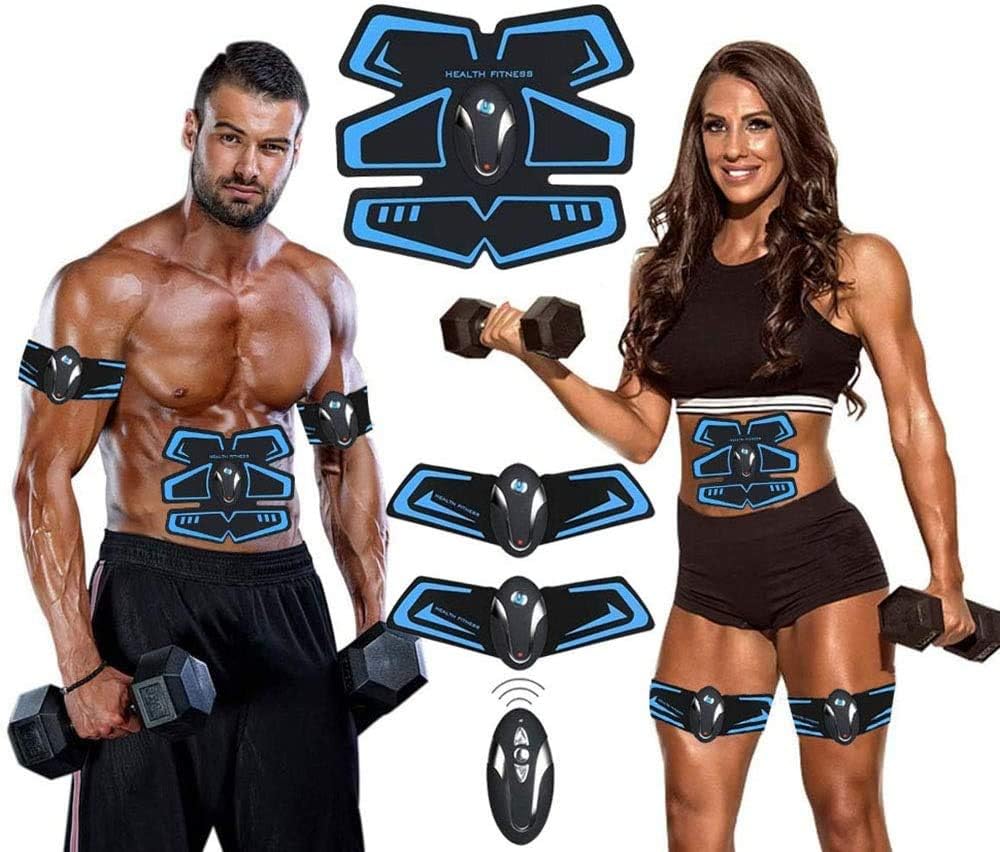 MATEHOM Abs Trainer, EMS Muscle Stimulator with Remote Control USB Rechargeable Abdominal Belt with6 Modes 10 Levels Portable for Men & Women