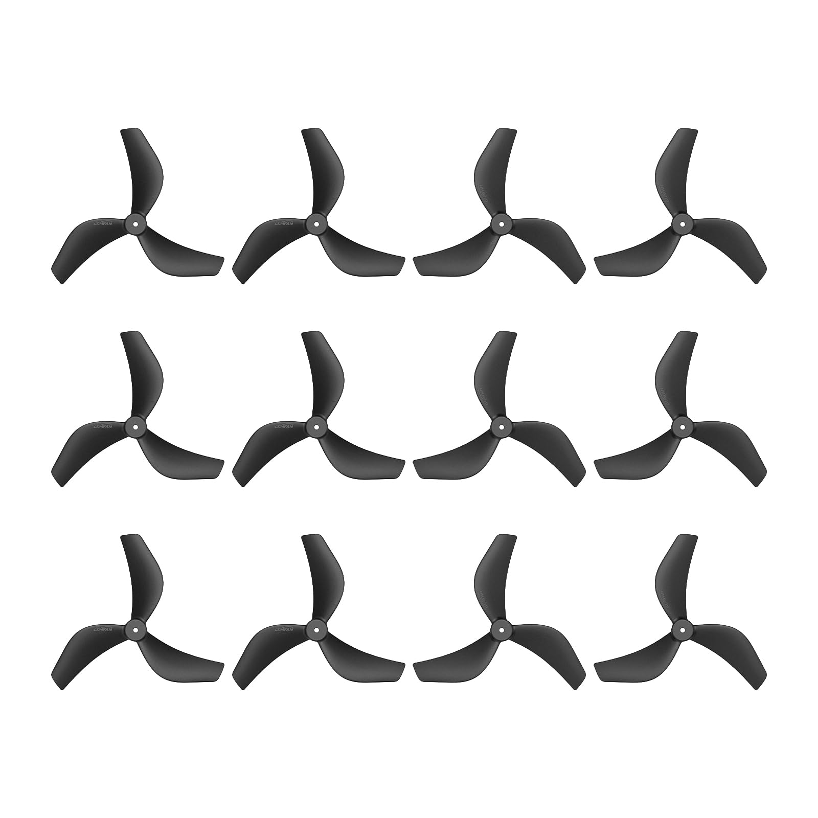 BETAFPV Gemfan 2218 3-Blade Propellers, Ultra-Lightweight for 1104 7200KV Brushless Motor, Compatible with Pavo20 Pro Frame - Black - Pack of 12