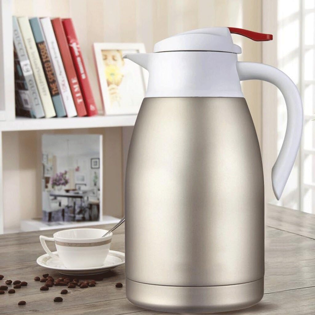 Insulation pot Home 304 Stainless Steel Hot Water Bottle Heat Preservation High Capacity Kitchen Restaurant Bedroom Warm Pot Kettle 1.5L Rollsnownow (color : Chrome)