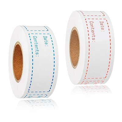 300pcs Removable Freezer Labels, Yoget 1 x 3 Inch Food Storage Stickers, Refrigerator Freezer Paper Label Easy Clean Leaves No Residue, 2 Color Food Labels Roll