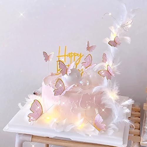 13pcs 3D Butterfly Cake Toppers, For Girls Women's Birthday Cake Decorations Butterfly Party Decorationsstyle Style 4
