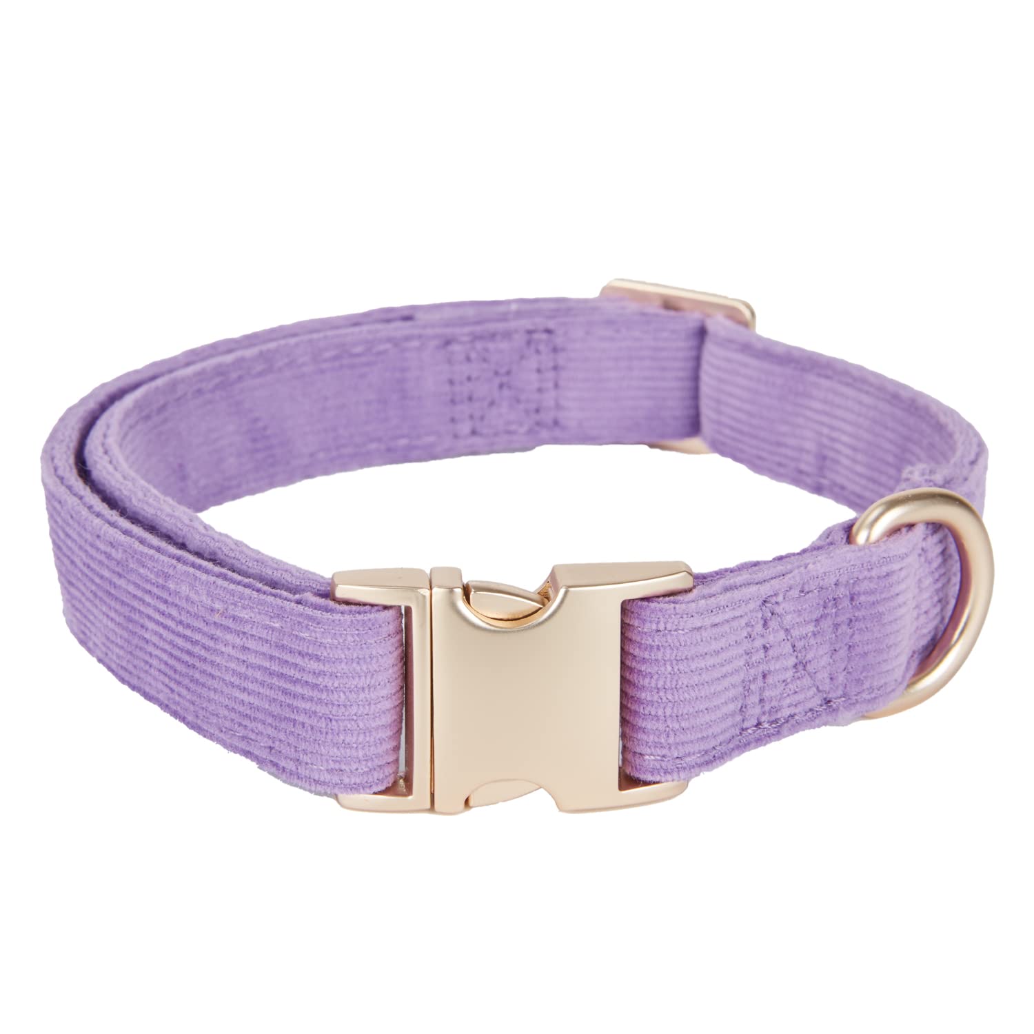 YUDOTE Ultra-soft Dog Collar Natural Cotton Corduroy Made for Small Dogs with Sensitive Skin,Lilac — image 1