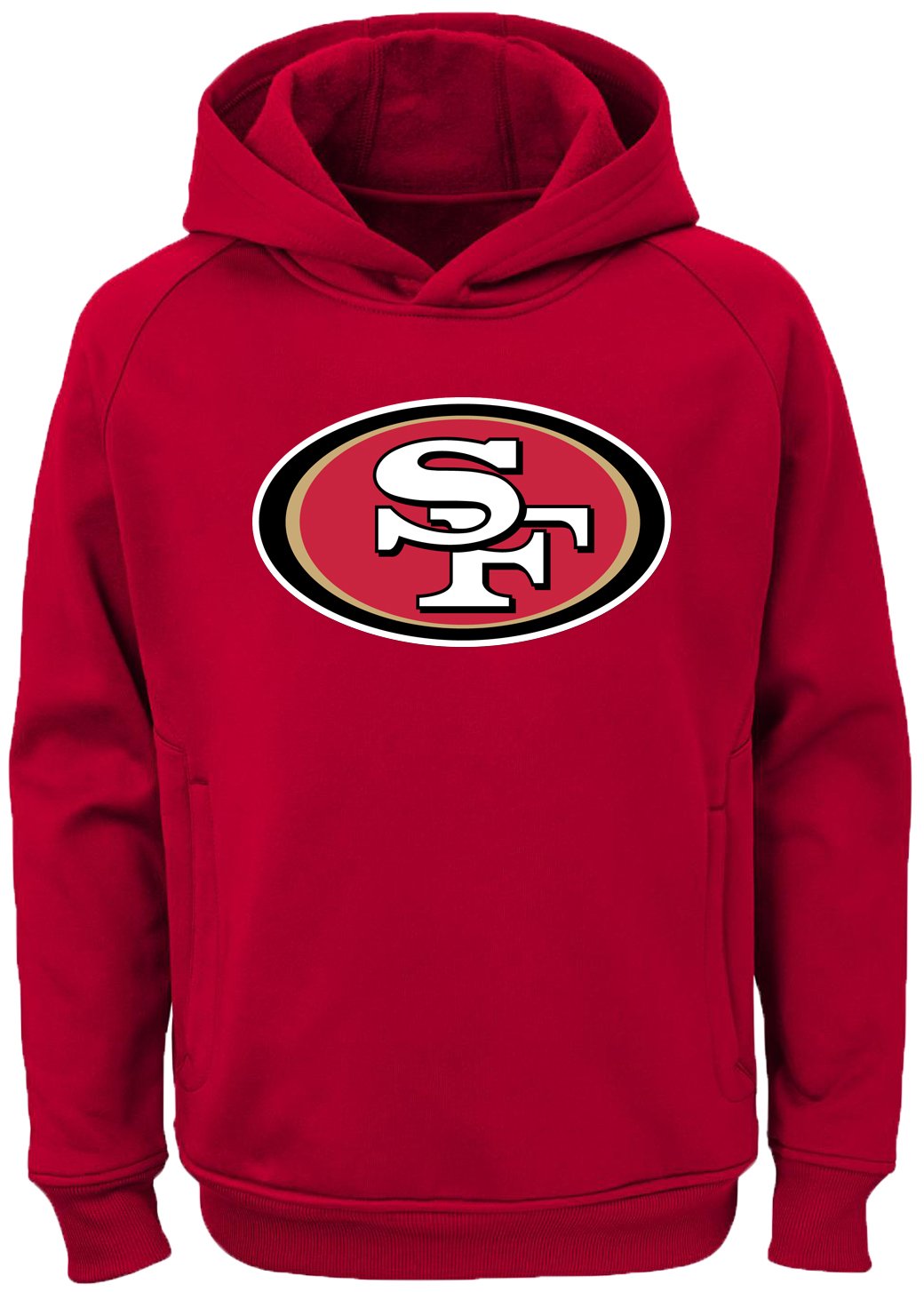 Outerstuff NFL Kids Youth 8-20 Official Team Color Polyester Performance Football Primary Logo Pullover Sweatshirt Hoodie - San Francisco 49ers Red - Small 8 Image