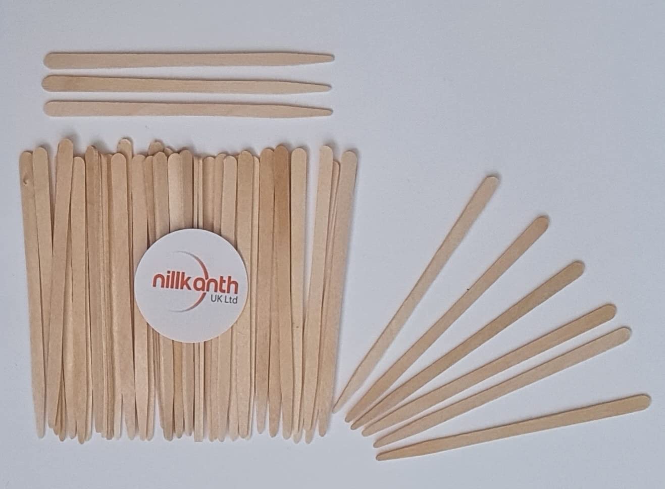 Nillkanth 200Pcs Eyebrow Wax Sticks Small Wood Spatulas Applicator Tongue Depressors Wax Waxing Tatoo Sticks for Hair Eyebrow Removal