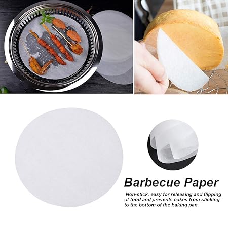 Papel para barbacoa, 100 unidades, redondo, antiadherente, para ...