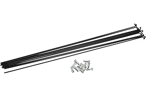 INFINAUTO 12 Pcs 14G J Bend 293mm x 2mm Bike Bicycle Spokes with Nipples Steel Black Stylish Design