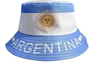 Petite Pine Argentina Fishing Hat with National Flag,Argentinian Sun Protection Bucket Cap for Men Women