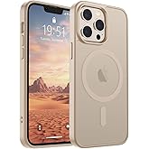 SUPFINE Magnetic for iPhone 13 Pro Case(Compatible with MagSafe)(Military Grade Drop Protection) Slim Translucent Matte Shockproof with Anti-Fingerprint Phone Case,Desert Gold