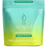 Natural Dishwasher Pods | Plant-Based Enzyme Dishwasher Detergent, Lemongrass & Wild Mint, Eco-Friendly, Tough on Grease & Fo