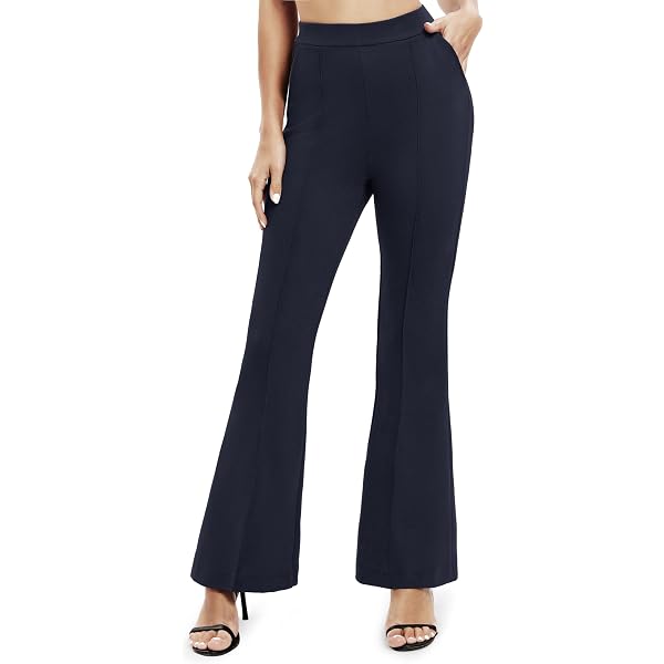 Famulily Flare Leggings Pants Female Office Business Work Pants Elegant  Sailor Pants White L at Amazon Women's Clothing store