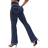 VOOVEEYA Women's Bootcut Leggings - Bootleg Yoga Pants Flare with 4 Pockets,Tummy Control High Waisted Casual Dress Pants