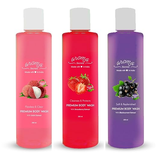 Aroma Secrets Litchi, Strawberry & BlackCurrent Body Wash- (LSB-3)