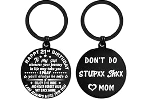 ENGZHI 21st Birthday Decorations for Him, 21 Year Old Boy Birthday Gift Ideas for Son Grandson Men, Metal Keychain