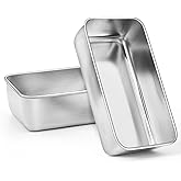 Onader 2 Pack Bread Loaf Pans, 9 x 5 Inch Stainless Steel Deep Meatloaf Pan for Baking