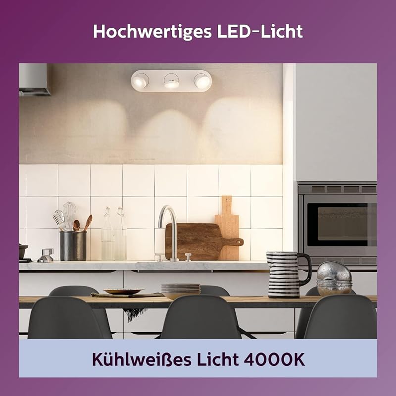 LED Classic GU10 Lampen, 6er-Pack, 50W, Reflektor LED Spots, Kaltweißes Licht, Energiesparend, Nicht Dimmbar