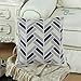 CaliTime Canvas Throw Pillow Cover Case for Couch Sofa Home Decoration Modern Striped Chevron Zigzag Geometric 18 X 18 Inches Grey Navy