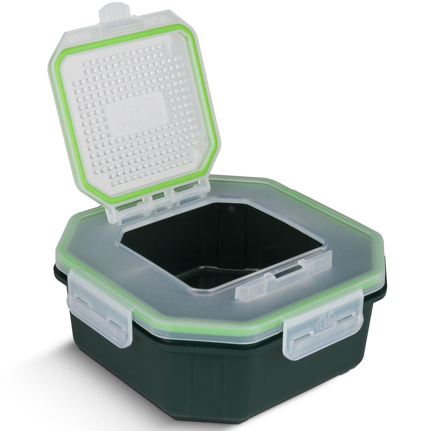 Greys® Prodigy Klip-Lok Flip Top Bait Box with Perforated Lid - 3.4 pt Base / 1.96 Litres - Worm Box Maggot Box