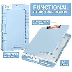 Sooez Clipboards with Storage, High Capacity Clip