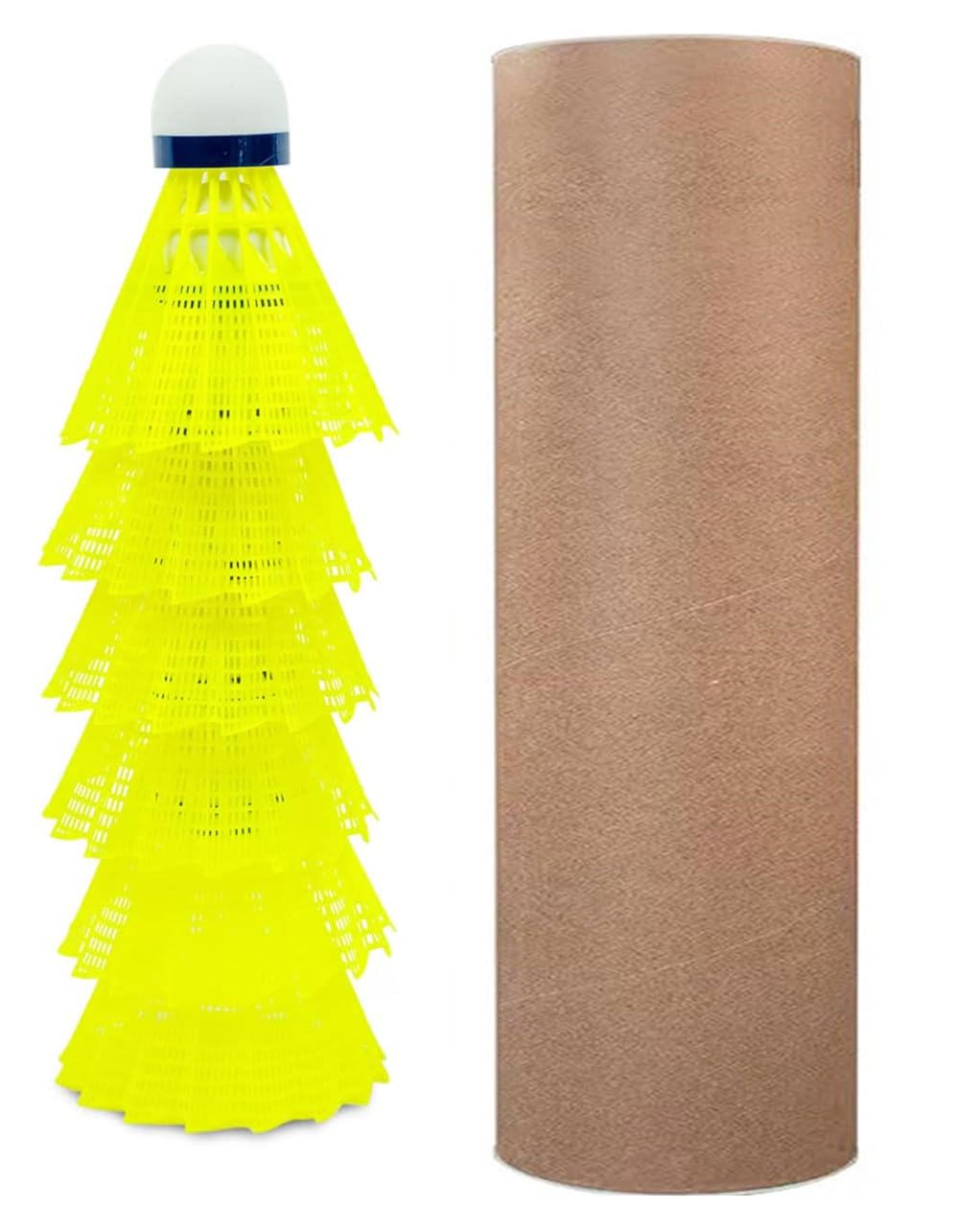 Voarge 6Pcs Nylon Badminton with Great Stability and Durability, Shuttlecocks for Indoor Outdoor Sports Fitness Game Assorted Colors, Yellow