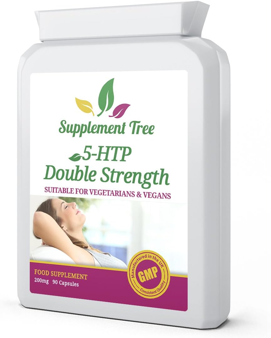 5HTP 5-hydroxytryptophan Double Strength 200mg 90 Capsules from Griffonia Seed Powder Providing 99% 5-HTP - Serotonin Production, Mood Support - UK Manufactured …