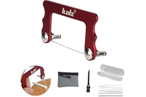 Guitar Nut Slotting File Set - iLuiz Pro-Grade 6pc Acoustic, Diamond-Coated Stainless Steel, Sizes 0.013"-0.056" - with Storage Bag & Cleaning Brush, Ideal for Light/Medium Strings