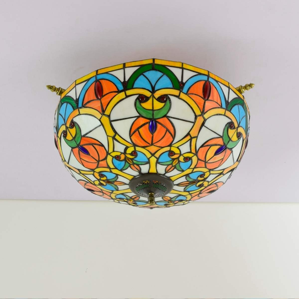 Tiffany Style Semi Flush Mount Ceiling Light 55cm Retro Luxury