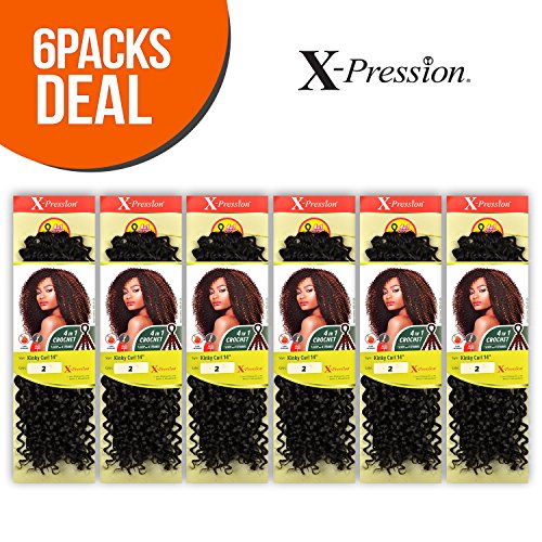 Outre Synthetic Hair Crochet Braids X-Pression Braid 4 In 1 Loop Kinky Curl 14