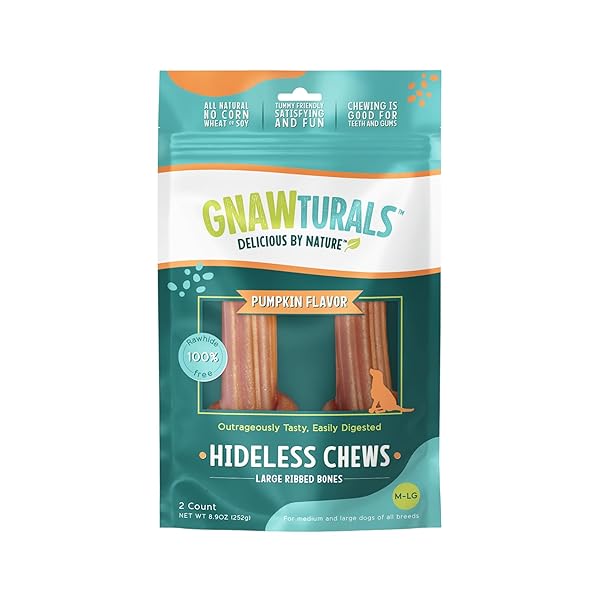 GNAWTURALS RAWHIDE FREE DOG CHEWS | RIBBED BONES...